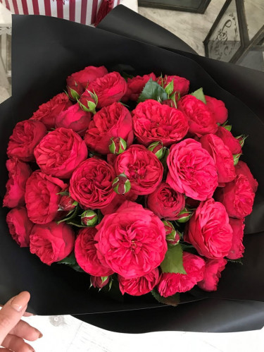 Букет из 19 пионовидных роз «Мама любит розы»
